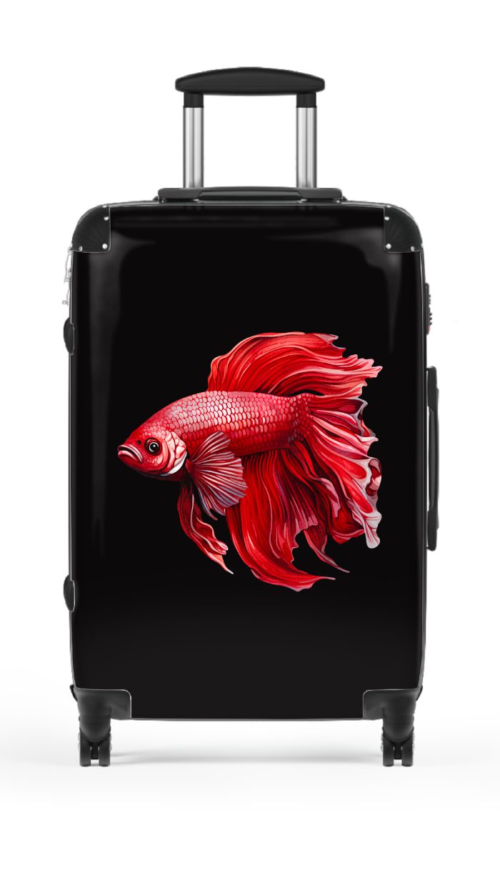 Betta Fish suitcase, a durable and stylish travel companion. Crafted with Betta fish designs, it's perfect for fish enthusiasts on the go.