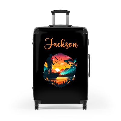 Fisherman suitcase, a durable and stylish travel companion. Crafted with fishing-themed designs, it's perfect for outdoor enthusiasts on the go.