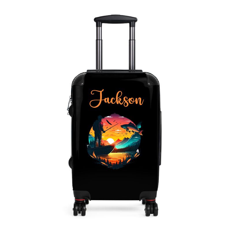 Fisherman suitcase, a durable and stylish travel companion. Crafted with fishing-themed designs, it's perfect for outdoor enthusiasts on the go.