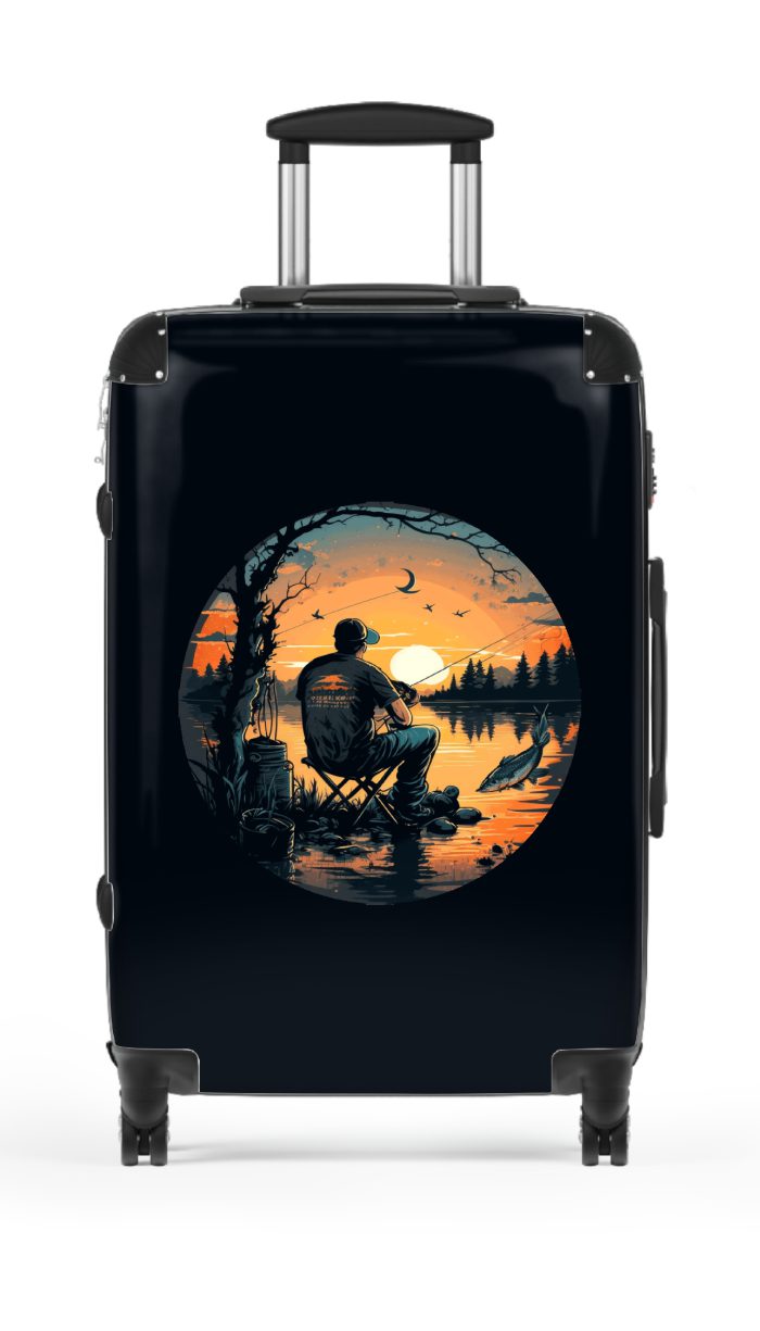 Fisherman suitcase, a durable and stylish travel companion. Crafted with fishing-themed designs, it's perfect for outdoor enthusiasts on the go.