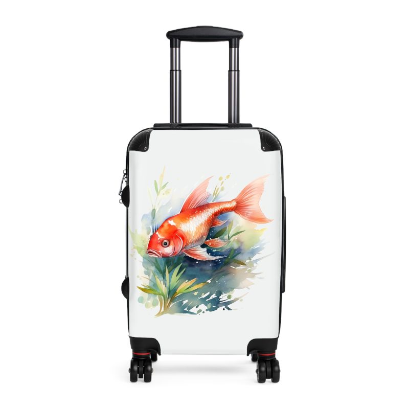 Fish suitcase, a durable and stylish travel companion. Crafted with fish designs, it's perfect for sea enthusiasts seeking oceanic excitement on their journeys.