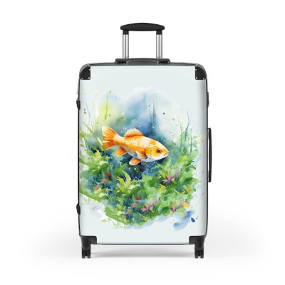 Fish suitcase, a durable and stylish travel companion. Crafted with fish designs, it's perfect for sea enthusiasts seeking oceanic excitement on their journeys.