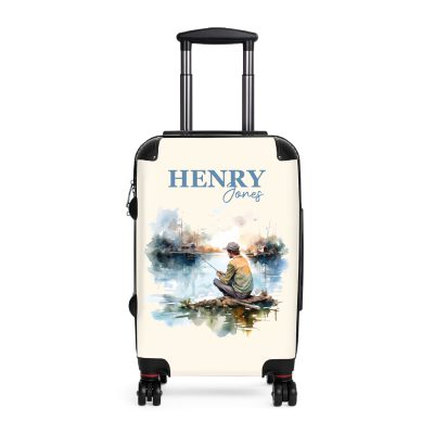 Custom Fishing suitcase, a durable and stylish travel companion. Crafted with customizable fish designs, it's perfect for fishing enthusiasts seeking personalized oceanic excitement on their journeys.