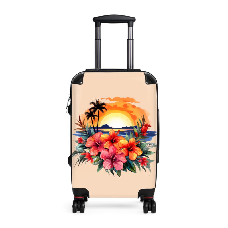 Tropical Flower Hawaiian suitcase, a durable and stylish travel companion. Crafted with vibrant Tropical Flower Hawaiian designs, it's perfect for those who seek an exotic touch on their journeys.