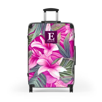 Custom Hawaiian Tiki Luau suitcase, a durable and stylish travel companion. Crafted with custom Hawaiian Tiki Luau designs, it's perfect for those who seek luau joy on their journeys.