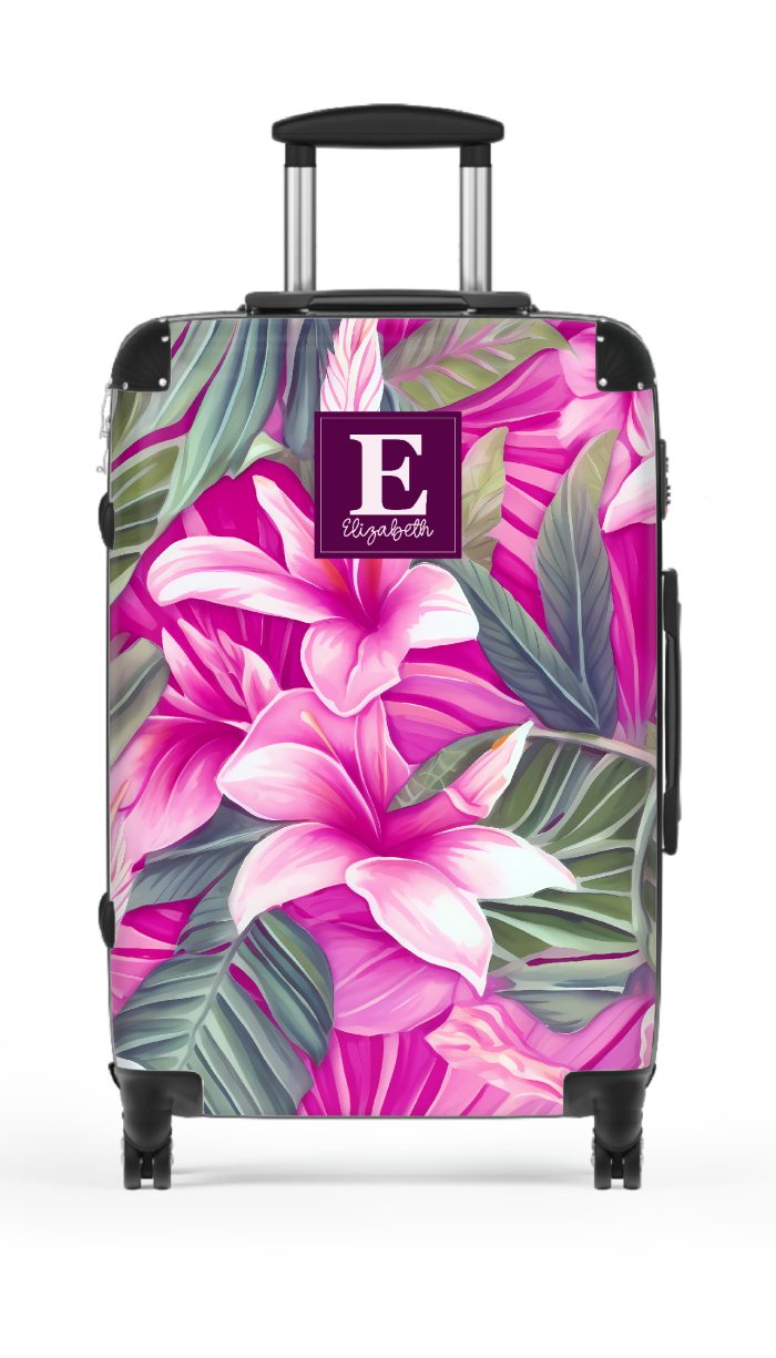 Custom Hawaiian Tiki Luau suitcase, a durable and stylish travel companion. Crafted with custom Hawaiian Tiki Luau designs, it's perfect for those who seek luau joy on their journeys.