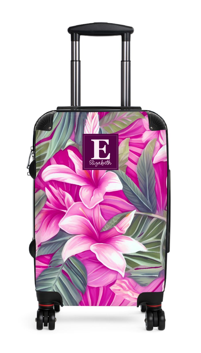 Custom Hawaiian Tiki Luau suitcase, a durable and stylish travel companion. Crafted with custom Hawaiian Tiki Luau designs, it's perfect for those who seek luau joy on their journeys.