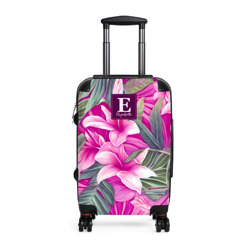 Custom Hawaiian Tiki Luau suitcase, a durable and stylish travel companion. Crafted with custom Hawaiian Tiki Luau designs, it's perfect for those who seek luau joy on their journeys.