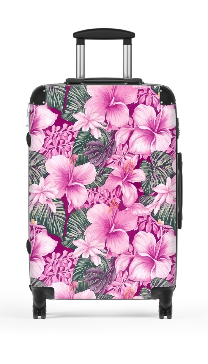 Hawaiian Tiki Luau suitcase, a durable and stylish travel companion. Crafted with vibrant Hawaiian Tiki Luau designs, it's perfect for those who seek island festivities on their journeys.