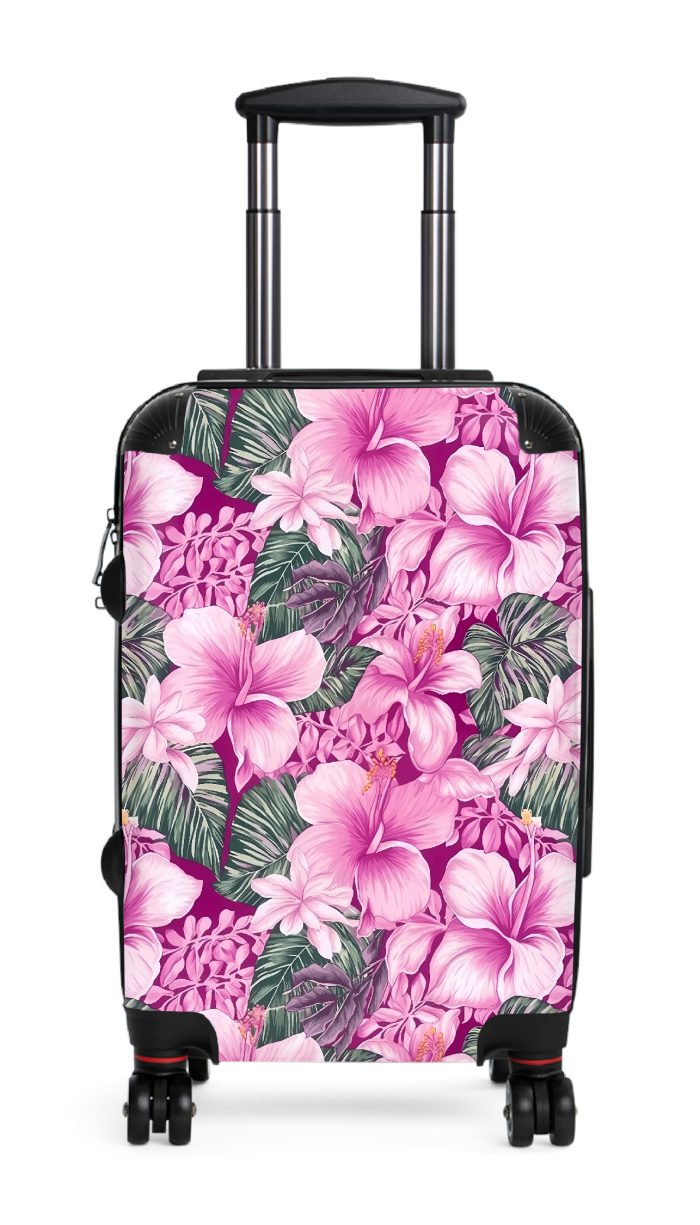 Hawaiian Tiki Luau suitcase, a durable and stylish travel companion. Crafted with vibrant Hawaiian Tiki Luau designs, it's perfect for those who seek island festivities on their journeys.