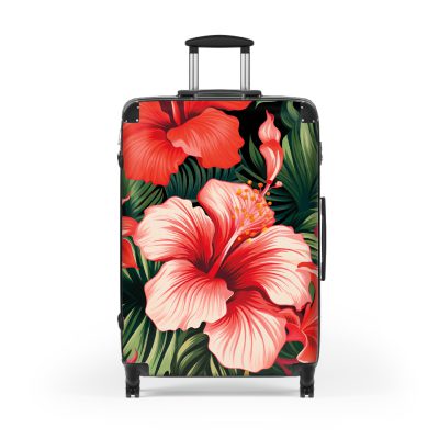 Hawaiian Suitcase, a chic and durable travel companion with vibrant Hawaiian designs. Perfect for those who desire a touch of paradise on their journeys.