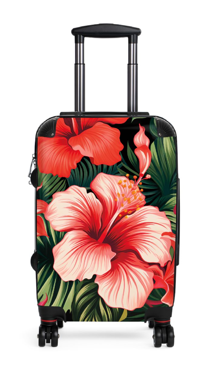 Hawaiian Suitcase, a chic and durable travel companion with vibrant Hawaiian designs. Perfect for those who desire a touch of paradise on their journeys.