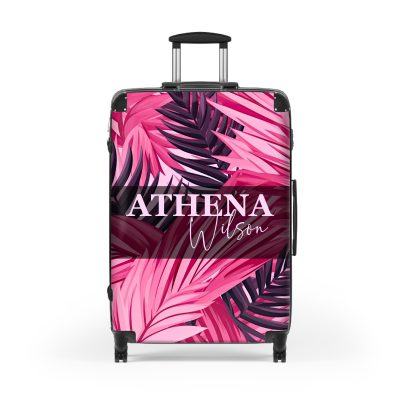 Discover personalized elegance with the Custom Pink Tropical Leaves Suitcase. Crafted to reflect your style, adorned with vibrant tropical foliage—a unique journey awaits.