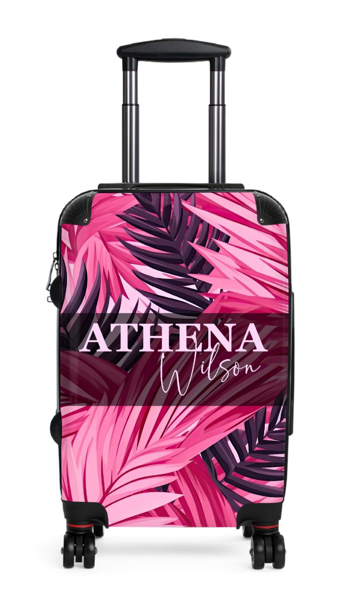 Discover personalized elegance with the Custom Pink Tropical Leaves Suitcase. Crafted to reflect your style, adorned with vibrant tropical foliage—a unique journey awaits.