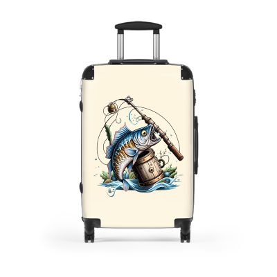 Fishing suitcase, a durable and stylish travel companion. Crafted with fishing designs, it's perfect for anglers seeking oceanic excitement on their journeys.