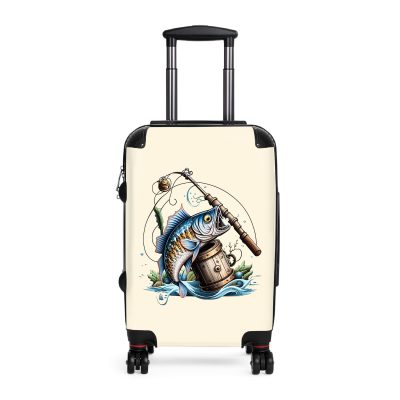 Fishing suitcase, a durable and stylish travel companion. Crafted with fishing designs, it's perfect for anglers seeking oceanic excitement on their journeys.