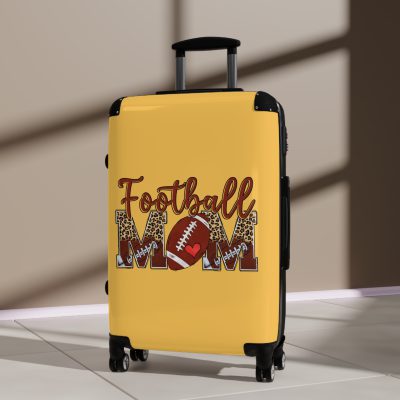 Sporty Football Mom suitcase, a durable and athletic travel companion. Crafted with football mom designs, it's perfect for enthusiasts on the go.