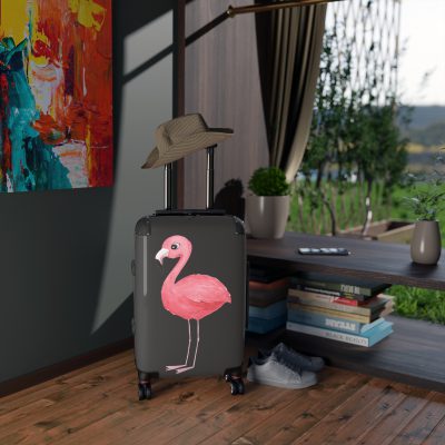 Cute Baby Flamingo Suitcase - Travel in adorable style with this delightful companion, featuring charming baby flamingo motifs for cute adventures.