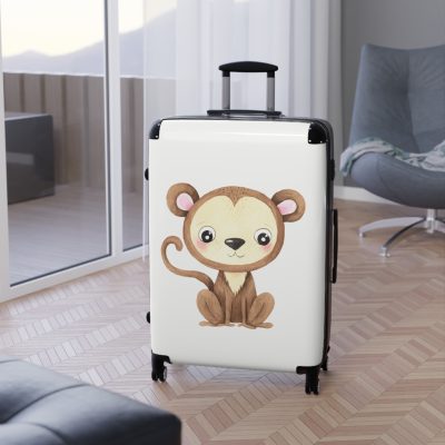 Cute Baby Monkey Suitcase - Travel in adorable style with this delightful companion, featuring charming baby monkey motifs for cute adventures.