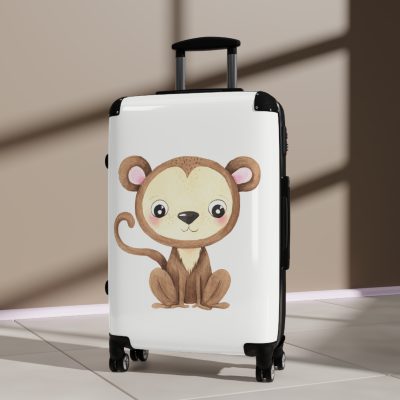 Cute Baby Monkey Suitcase - Travel in adorable style with this delightful companion, featuring charming baby monkey motifs for cute adventures.