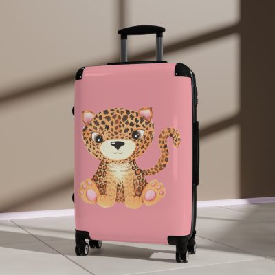 Cute Baby Leopard Suitcase - Travel in adorable style with this delightful companion, featuring charming baby leopard motifs for cute adventures.