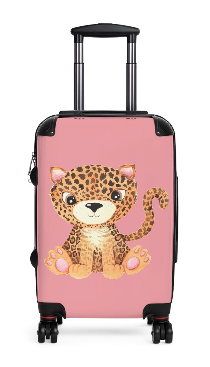 Cute Baby Leopard Suitcase - Travel in adorable style with this delightful companion, featuring charming baby leopard motifs for cute adventures.