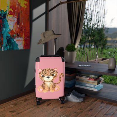 Cute Baby Leopard Suitcase - Travel in adorable style with this delightful companion, featuring charming baby leopard motifs for cute adventures.