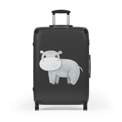 Cute Baby Hippo Suitcase - Elevate your journeys with this charming companion, featuring delightful baby hippo motifs for adorable adventures.