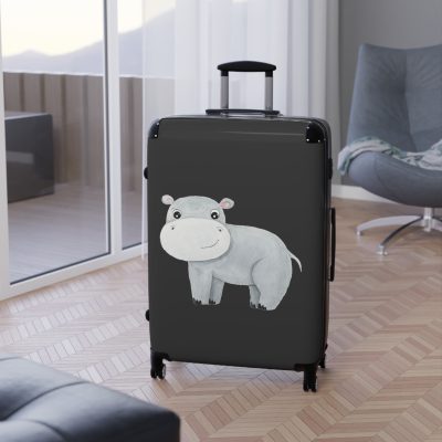 Cute Baby Hippo Suitcase - Elevate your journeys with this charming companion, featuring delightful baby hippo motifs for adorable adventures.