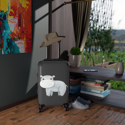 Cute Baby Hippo Suitcase - Elevate your journeys with this charming companion, featuring delightful baby hippo motifs for adorable adventures.