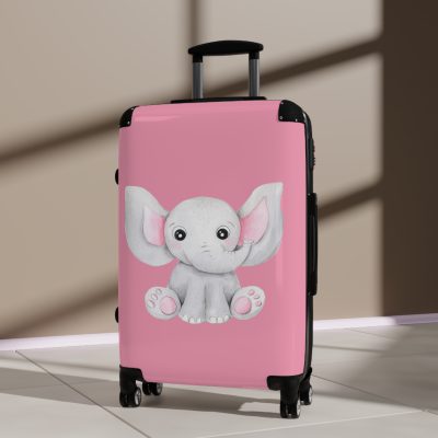 Cute Baby Elephant Suitcase - Elevate your journeys with this charming companion, featuring delightful baby elephant motifs for adorable adventures.