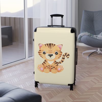 Cute Baby Tiger Suitcase - Elevate your journeys with this charming companion, featuring delightful baby tiger motifs for adorable adventures.