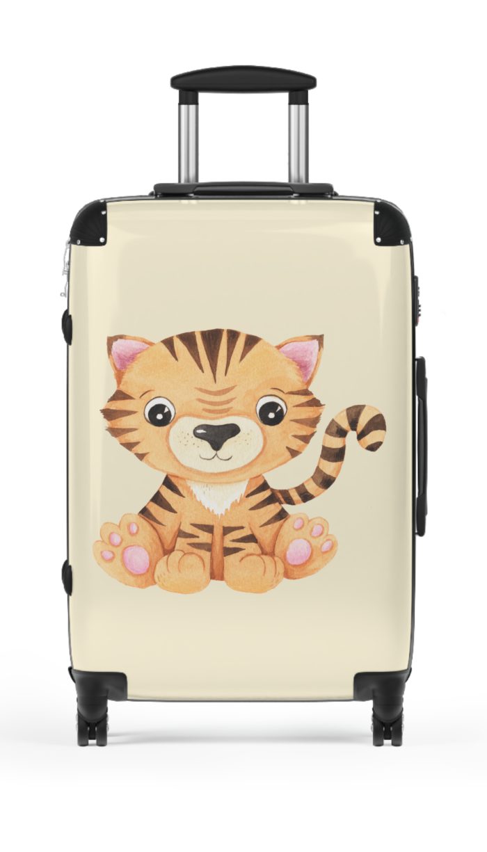 Cute Baby Tiger Suitcase - Elevate your journeys with this charming companion, featuring delightful baby tiger motifs for adorable adventures.