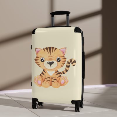 Cute Baby Tiger Suitcase - Elevate your journeys with this charming companion, featuring delightful baby tiger motifs for adorable adventures.