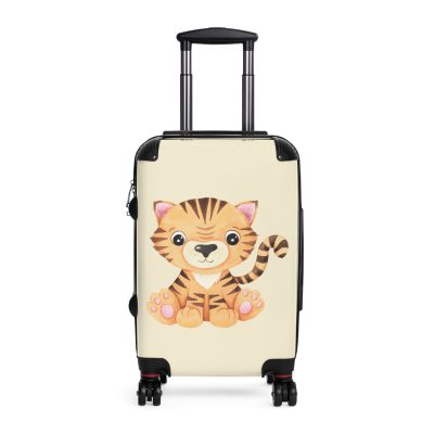 Cute Baby Tiger Suitcase - Elevate your journeys with this charming companion, featuring delightful baby tiger motifs for adorable adventures.