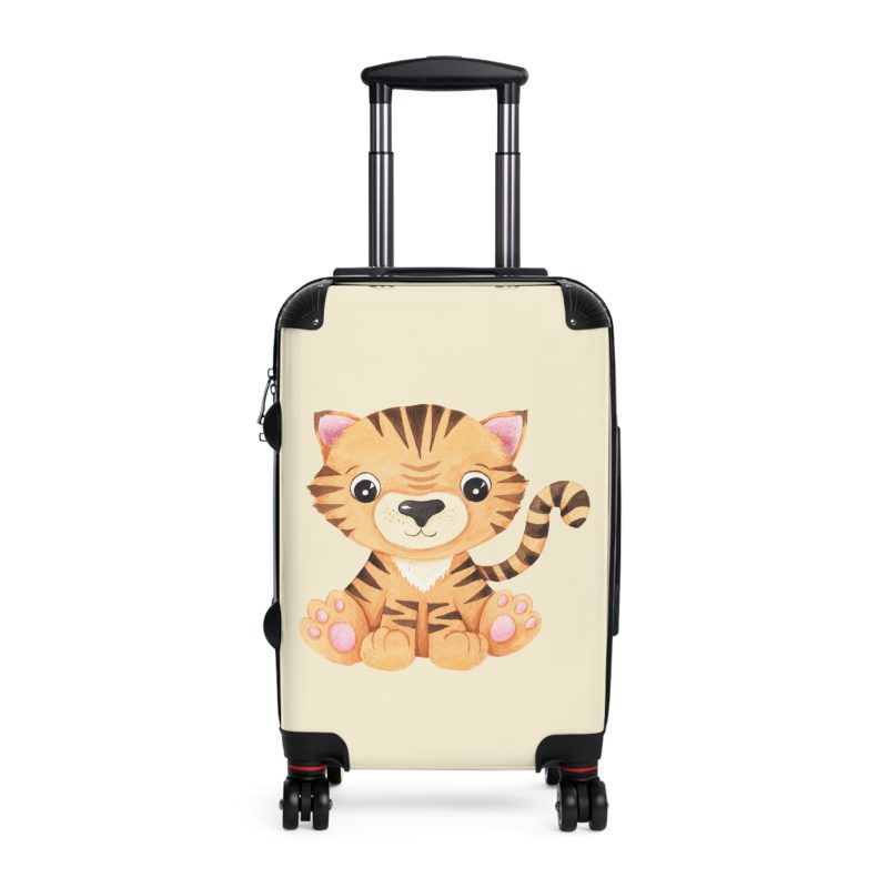 Cute Baby Tiger Suitcase - Elevate your journeys with this charming companion, featuring delightful baby tiger motifs for adorable adventures.