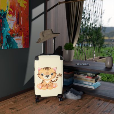 Cute Baby Tiger Suitcase - Elevate your journeys with this charming companion, featuring delightful baby tiger motifs for adorable adventures.