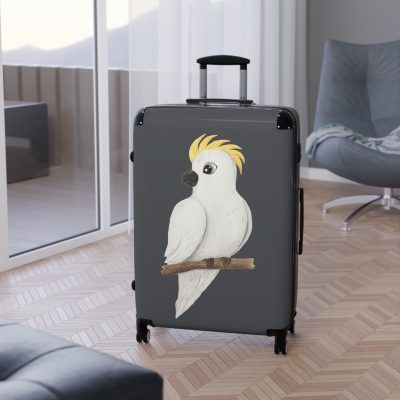 Cute Baby Cockatoo Suitcase - Elevate your journeys with this charming companion, featuring delightful baby cockatoo motifs for adorable adventures.