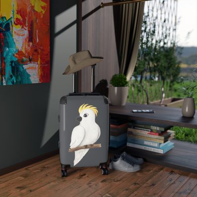 Cute Baby Cockatoo Suitcase - Elevate your journeys with this charming companion, featuring delightful baby cockatoo motifs for adorable adventures.