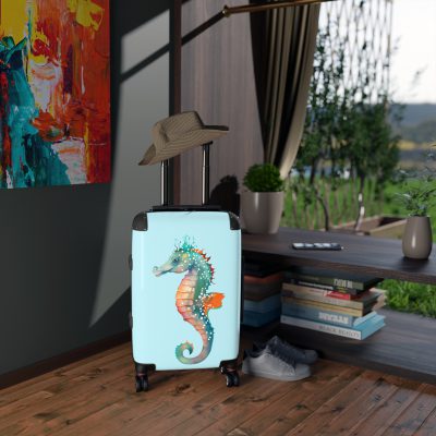 Seahorse Suitcase - A stylish and durable travel companion, embodying marine charm for a magical journey.