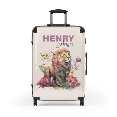 Custom Lion Suitcase - Roar with unique style and strength, a personalized travel companion with distinctive lion design.