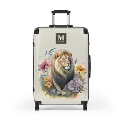 Custom Lion Suitcase - Roar with unique style and strength, a personalized travel companion with distinctive lion design.