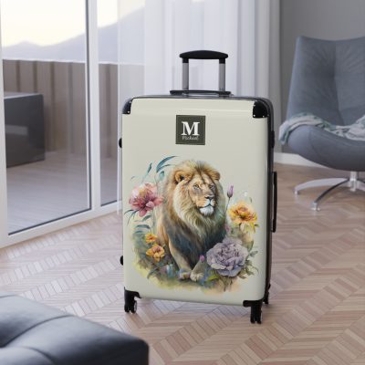 Custom Lion Suitcase - Roar with unique style and strength, a personalized travel companion with distinctive lion design.