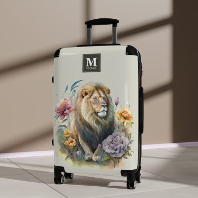 Custom Lion Suitcase - Roar with unique style and strength, a personalized travel companion with distinctive lion design.