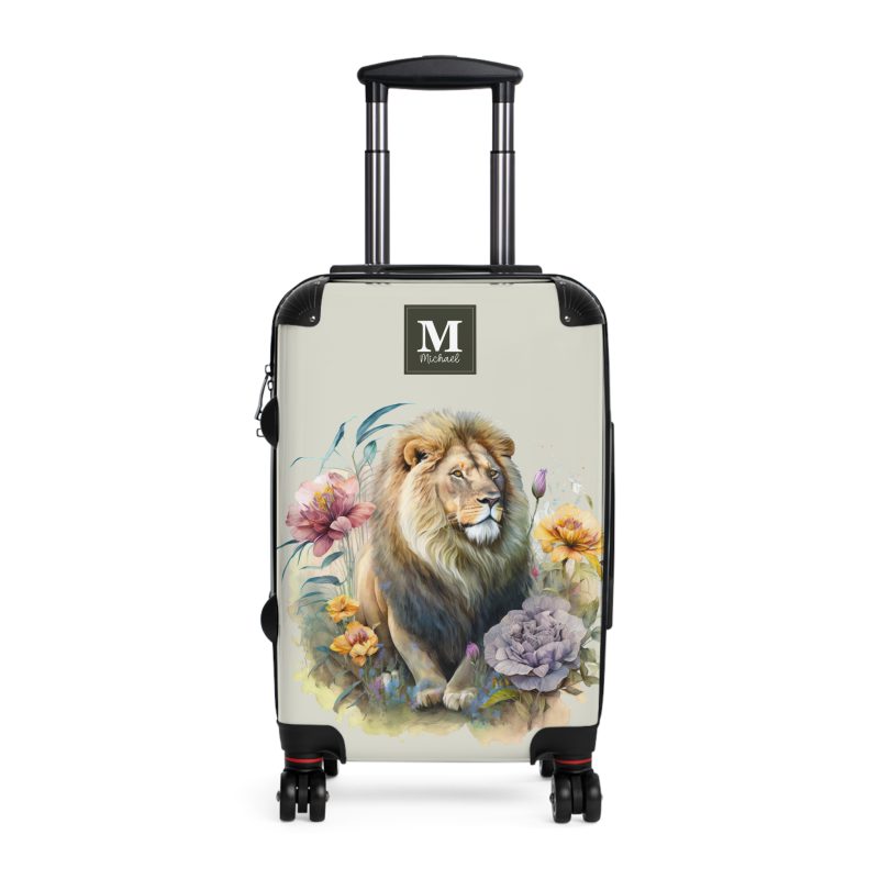 Custom Lion Suitcase - Roar with unique style and strength, a personalized travel companion with distinctive lion design.