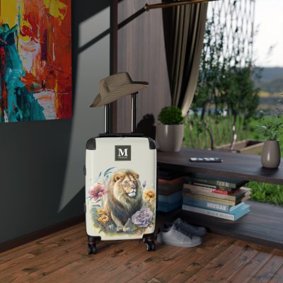 Custom Lion Suitcase - Roar with unique style and strength, a personalized travel companion with distinctive lion design.