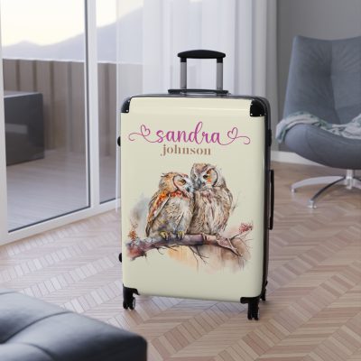 Custom Owl Suitcase - Elevate your travels with personalized style, featuring unique owl designs for a touch of elegance on your journeys.