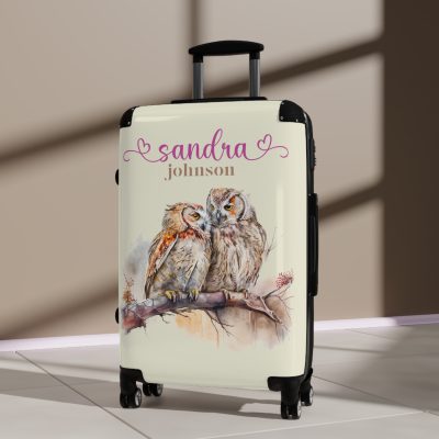 Custom Owl Suitcase - Elevate your travels with personalized style, featuring unique owl designs for a touch of elegance on your journeys.