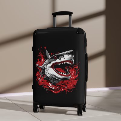 Shark Suitcase - Dive into unparalleled style and durability. This suitcase is your fearless companion for every journey, making a statement wherever you roam.