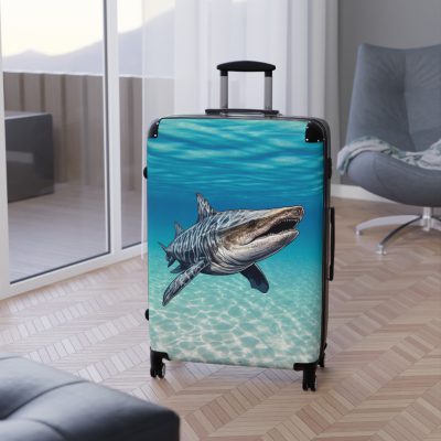 Shark Suitcase - Dive into unparalleled style and durability. This suitcase is your fearless companion for every journey, making a statement wherever you roam.